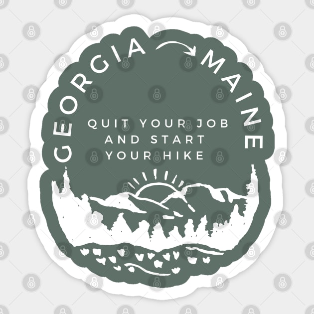 Georgia to Maine Sticker by Camp Happy Hour